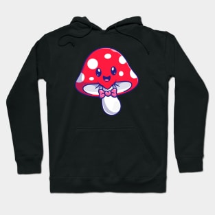 Cute Mushroom With Bowtie Cartoon Hoodie